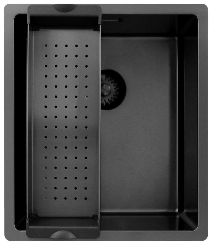 Pure.Sink Exclusivo Gun metal sink 34x40 cm 10mm radius undermount, flush mount and top mount PEX3440-61