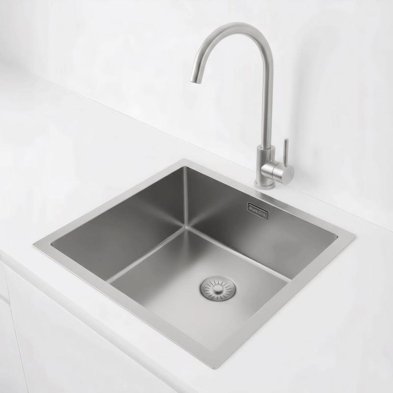 Pure.Sink Exclusivo Stainless Steel Sink 40x40 cm 10mm radius undermount, flush mount and top mount PEX4040-02