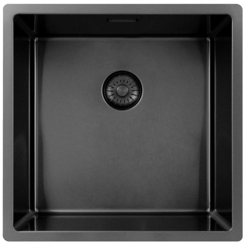 Pure.Sink Exclusivo Gun metal sink 40x40 cm 10mm radius undermount, flush mount and top mount PEX4040-61