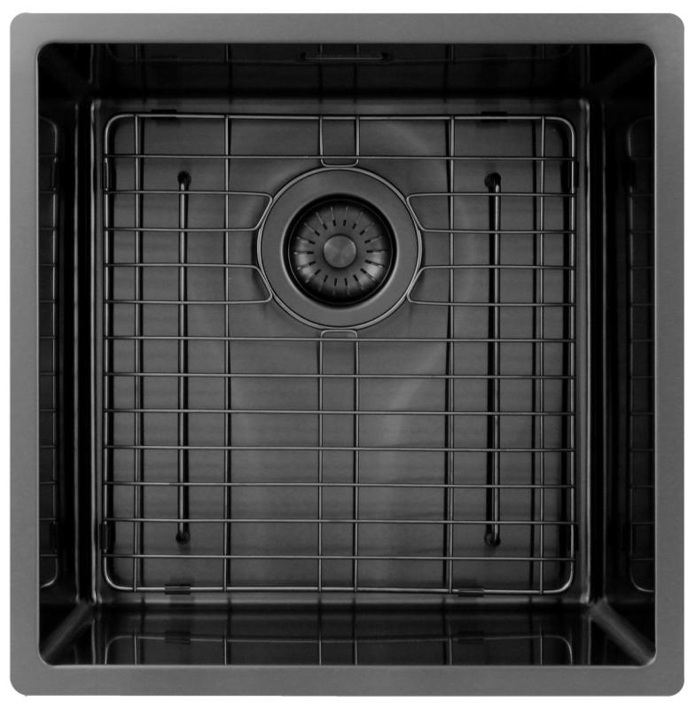 Pure.Sink Exclusivo Gun metal sink 40x40 cm 10mm radius undermount, flush mount and top mount PEX4040-61
