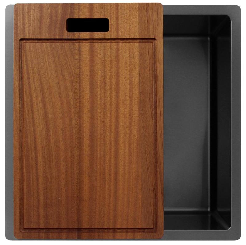 Pure.Sink Exclusivo Gun metal sink 40x40 cm 10mm radius undermount, flush mount and top mount PEX4040-61