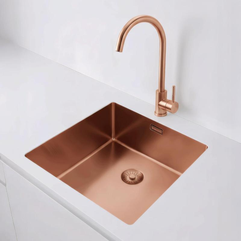 Pure.Sink Exclusivo Copper Sink 40x40 cm 10mm radius undermount, flush mount and top mount PEX4040-62