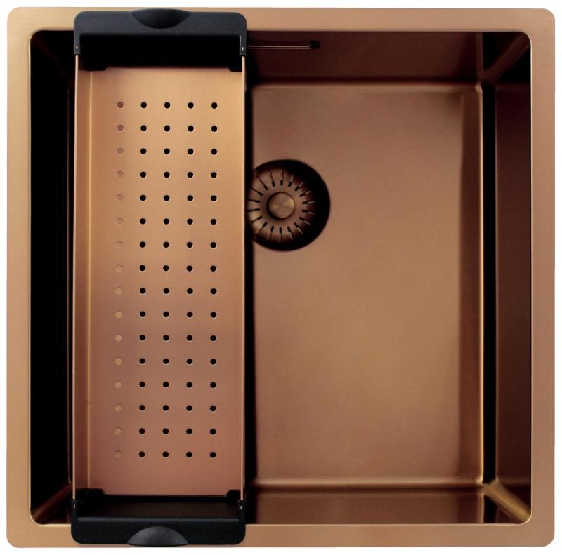Pure.Sink Exclusivo Copper Sink 40x40 cm 10mm radius undermount, flush mount and top mount PEX4040-62