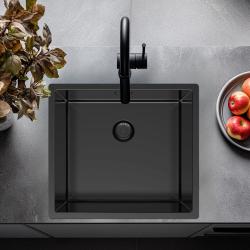 Pure.Sink Exclusive Gun metal sink 45x40 cm 10mm radius undermount, flush mount and top mount PEX4540-61