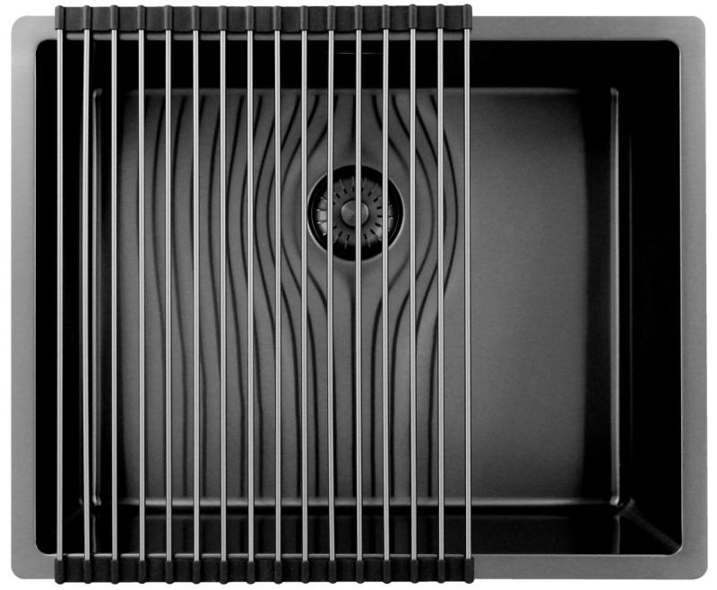 Pure.Sink Exclusivo Gun Metal Sink 50x40 cm 10mm radius undermount, flush mount and top mount PEX5040-61