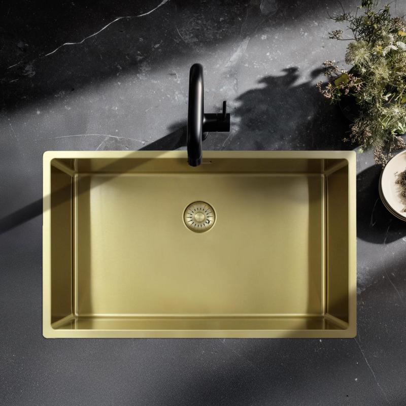 Pure.Sink Exclusivo large Gold sink 70x40 cm 10mm radius undermount, flush mount and top mount PEX7040-60