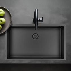 Pure.Sink Exclusive large Gun metal sink 70x40 cm 10mm radius undermount, flush mount and top mount PEX7040-61