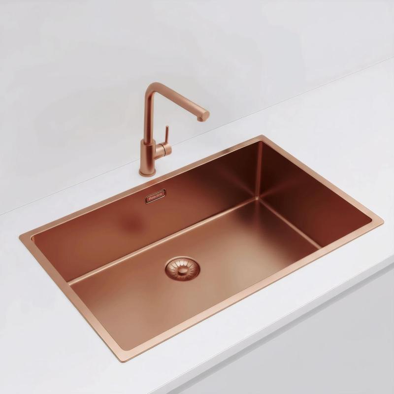 Pure.Sink Exclusivo large Copper sink 70x40 cm 10mm radius undermount, flush mount and top mount PEX7040-62