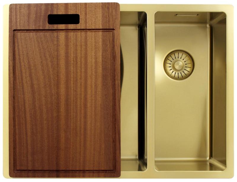 Pure.Sink Exclusivo Golden 1.5 one and a half bowl sink 34+18 cm 10mm radius PEX341840-60