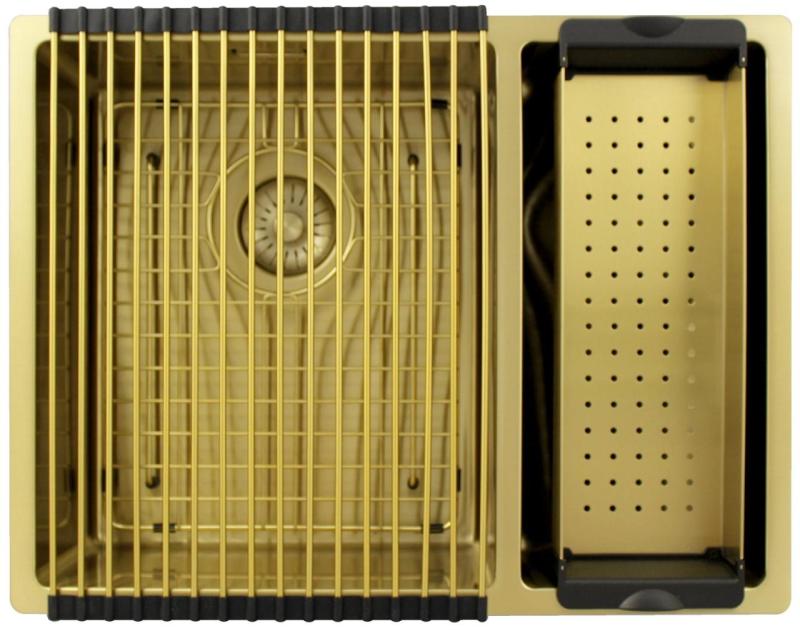 Pure.Sink Exclusivo Golden 1.5 one and a half bowl sink 34+18 cm 10mm radius PEX341840-60