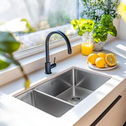 Pure.Sink Exclusive Stainless Steel 1.5 one and a half sink 18+34 cm 10mm radius PEX183440-02