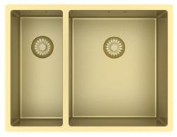 Pure.Sink Exclusive Gold 1.5 one-and-a-half bowl sink 18+34 cm 10mm radius PEX183440-60