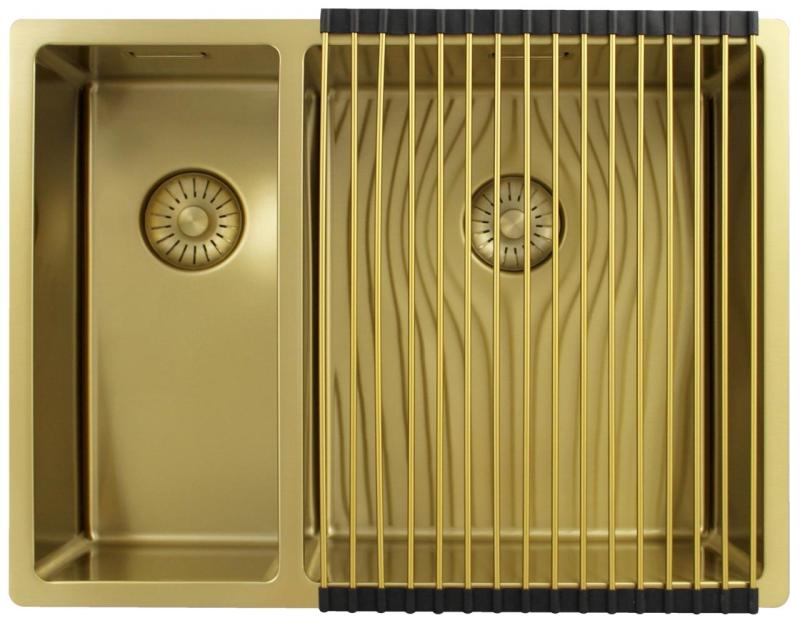 Pure.Sink Exclusivo Gold 1.5 one-and-a-half bowl sink 18+34 cm 10mm radius PEX183440-60