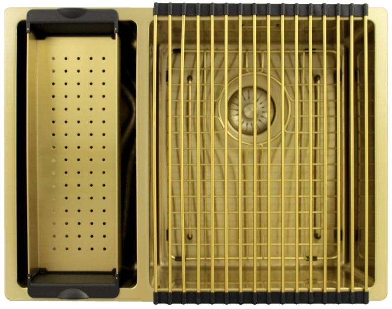 Pure.Sink Exclusivo Gold 1.5 one-and-a-half bowl sink 18+34 cm 10mm radius PEX183440-60