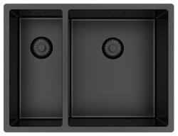 Pure.Sink Exclusive Gun Metal 1.5 one and a half bowl sink 18+34 cm 10mm radius PEX183440-61