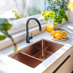 Pure.Sink Exclusive Copper 1.5 one and a half bowl sink 18+34cm 10mm radius PEX183440-62