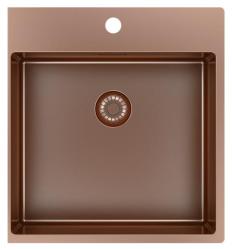 Pure.Sink Exclusive Copper Sink 49x52 cm Tapwing with faucet hole bench 10mm radius PEX4540T-62
