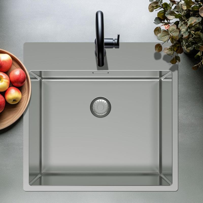 Pure.Sink Exclusivo Stainless Steel Sink 54x52cm Tapwing with faucet hole bank 10mm radius PEX5040T-02