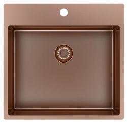 Pure.Sink Exclusive Copper Sink 54x52 cm Tapwing with faucet hole bank 10mm radius PEX5040T-62