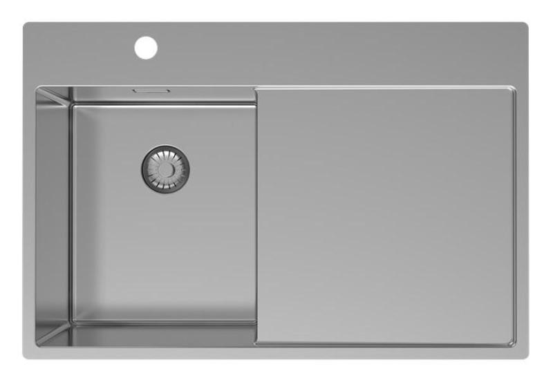 Pure.Sink Exclusivo Stainless Steel small sink with drainer 78x52 cm Tapwing left PEX3478LT-02