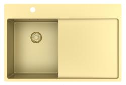 Pure.Sink Exclusive Gold Small Sink with Drainer Section 78x52 cm Tapwing Left PEX3478LT-60