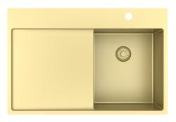 Pure.Sink Exclusive Gold small sink with drainer 78x52 cm Tapwing right PEX3478RT-60
