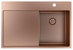 Pure.Sink Exclusive Copper small sink with drainer 78x52 cm Tapwing right PEX3478RT-62