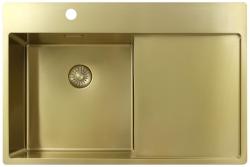 Pure.Sink Exclusivo Gold sink with drainer 78x52 cm Tapwing left PEX4078LT-60