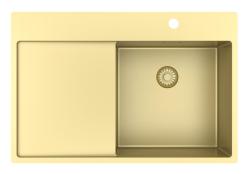 Pure.Sink Exclusivo Gold sink with draining area 78x52 cm Tapwing right PEX4078RT-60
