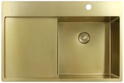 Pure.Sink Exclusivo Gold sink with draining area 78x52 cm Tapwing right PEX4078RT-60