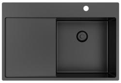 Pure.Sink Exclusive Gun Metal sink with drainer 78x52 cm Tapwing right PEX4078RT-61