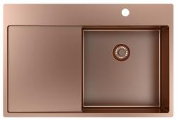Pure.Sink Exclusive Copper sink with draining area 78x52 cm Tapwing right PEX4078RT-62