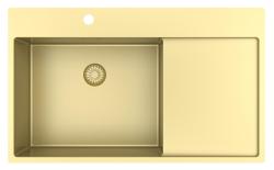 Pure.Sink Exclusive Gold sink with drainer 86x52 cm Tapwing left PEX5086LT-60