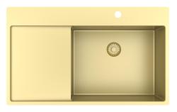 Pure.Sink Exclusive Gold sink with drainer 86x52 cm Tapwing right PEX5086RT-60