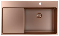Pure.Sink Exclusivo Copper sink with drainer 86x52 cm Tapwing right PEX5086RT-62