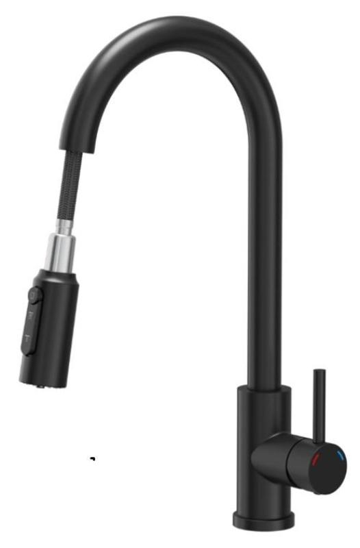 Quadri Viora Kitchen Mixer Tap Black 3-way with an extra connection for filtered water 1208971403