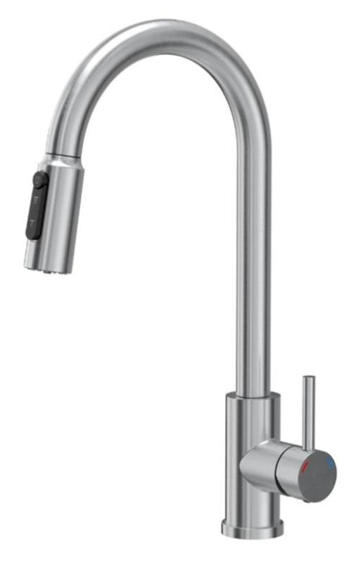 Quadri Viora Kitchen Mixer Tap Stainless Steel 3-way with an extra connection for filtered water 1208971404