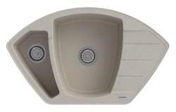 Graniteland Monte Granite Beige Corner Sink Top Mount 901x538mm with Stainless Steel Plug 1208971414