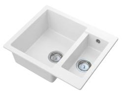 Graniteland Adda Granite White 1.5 Sink Top Mount 600x495mm 1208971455