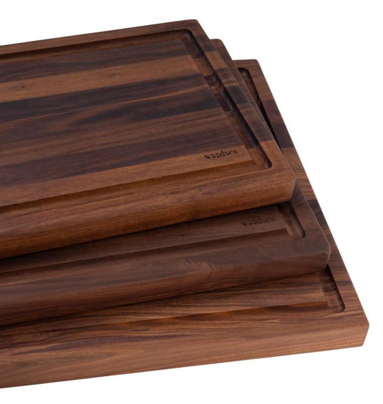 Woodsea Butcher Groove S - Walnut Wooden Cutting Board with juice groove 45x30 cm 1208971534