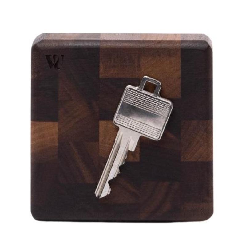 Woodsea End Grain Walnut - Walnut Wood Key Holder 9x9 cm 1208971601