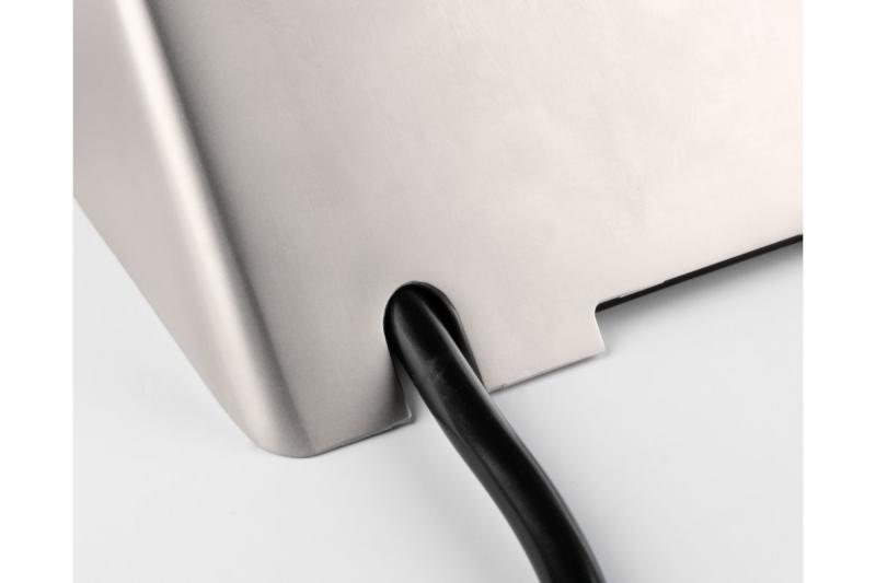 Furniture socket SOFITO, 2xSHUKO, USB A+C, cable 1.5 m, stainless steel