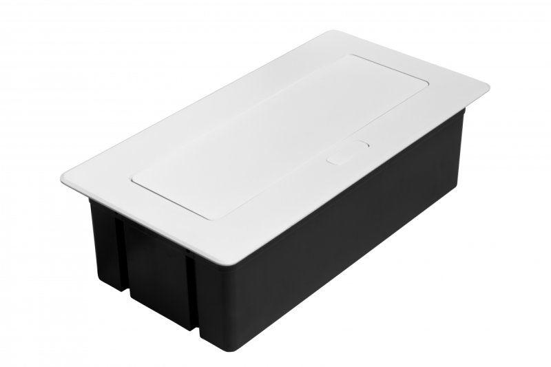 MULTISOFT Furniture Socket 2x Socket with Earthing, USB A+C, RJ45, Power Cable with Plug, White