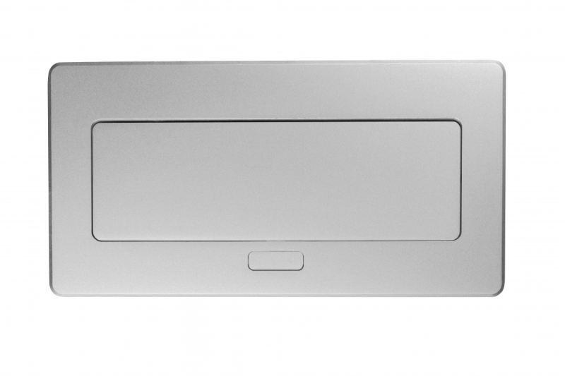 Furniture socket MULTISOFT, 2xSHUKO, USB A+C, RJ45, HDMI cable 1.5 m, aluminum