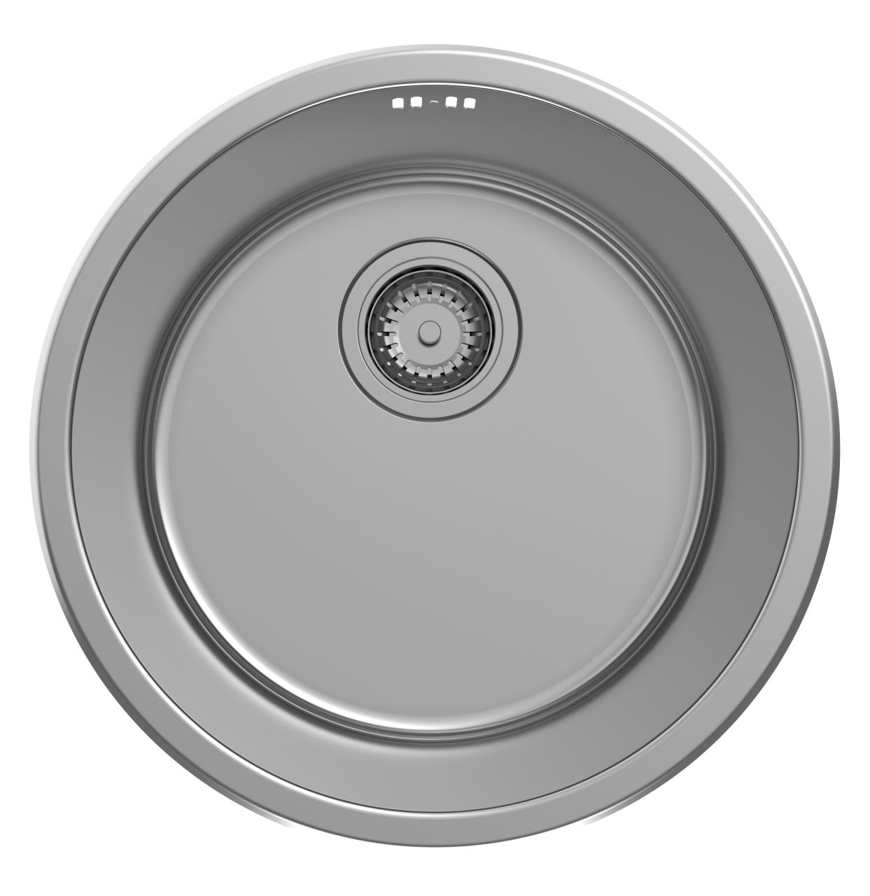 Pure.Sink Rondo Stainless Steel Round Sink for flush-mount, under-mount and top-mount 38 cm PRN38-02 - Productafbeelding