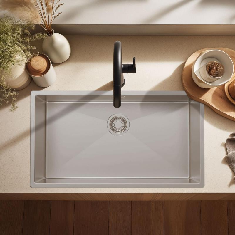 Pure.Sink Luxion Large stainless steel sink 74x40 cm undermount, flush mount, and surface mount PLX7440-02