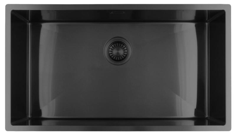 Pure.Sink Luxion Large Gun metal sink 74x40 cm undermount, flush mount, and top mount PLX7440-61