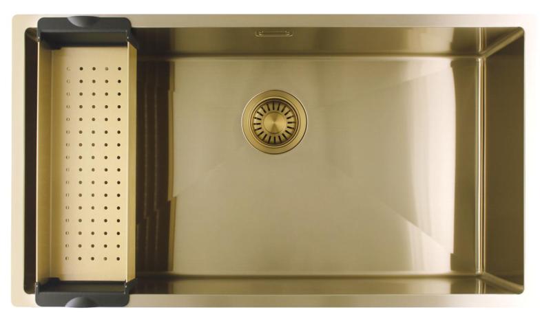 Pure.Sink Luxion Large gold sink 74x40 cm undermount, flush mount, and surface mount PLX7440-60