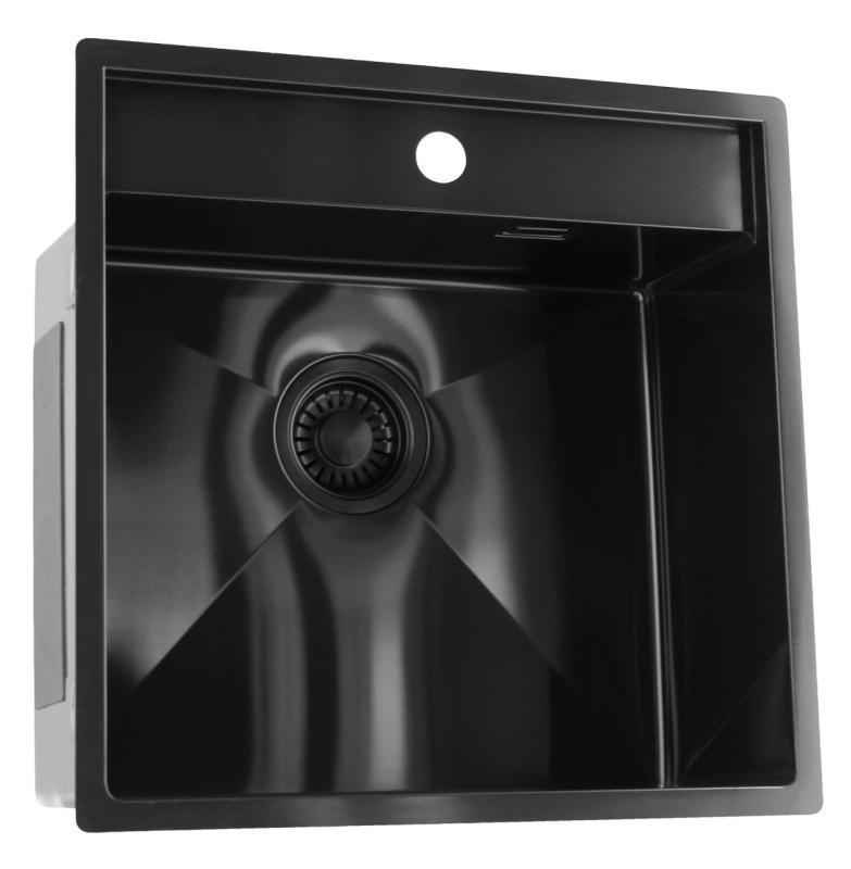 Pure.Sink Luxion PVD Black sink 51x50 cm Tapwing with tap hole PLX5150T-63