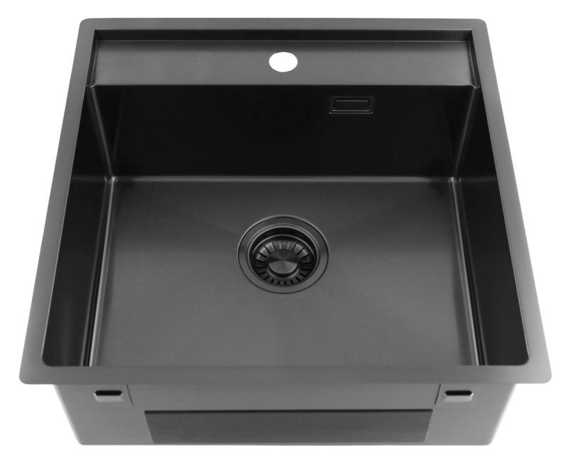 Pure.Sink Luxion Gun metal sink 51x50 cm Tapwing with tap hole PLX5150T-61
